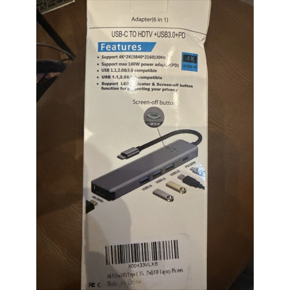 USB-C To HDTV + USB3.0+PD 6‎ In 1